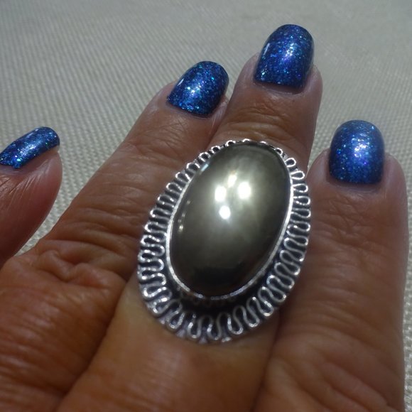 Beautiful "APACHE PYRITE" Handmade Sterling Ring Size 9.5 #72B - Picture 2 of 4